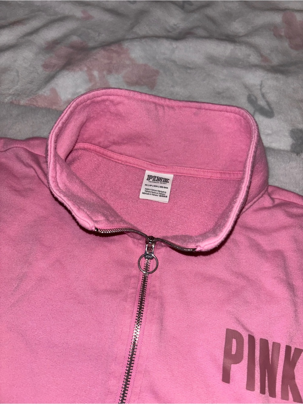 PINK Victoria's Secret Pink Full-Zip Stand Collar Sweatshirt - Picture 4 of 4